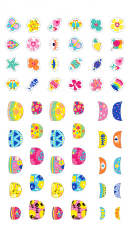 Stickere pentru unghii cu sclipici - Flori [1]