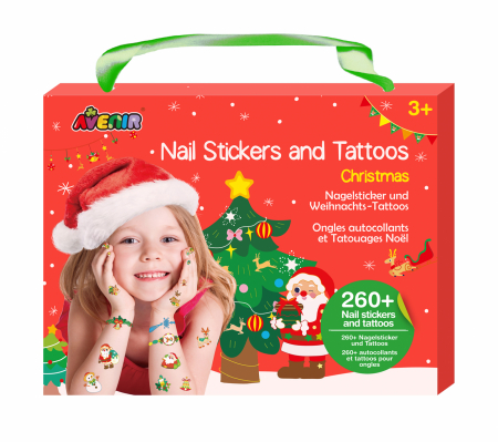 Jucării copii 5-6 ani - Stickere pentru unghii si tatuaje - Craciun