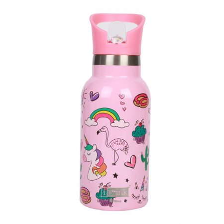 Cadouri 3 ani - iTotal-Termos pentru copii, din otel inoxidabil, design unicorn, 350 ml