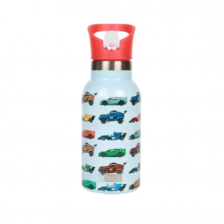 Recipiente alimentare - Termos pentru copii, din otel inoxidabil, design masini de curse, 350 ml