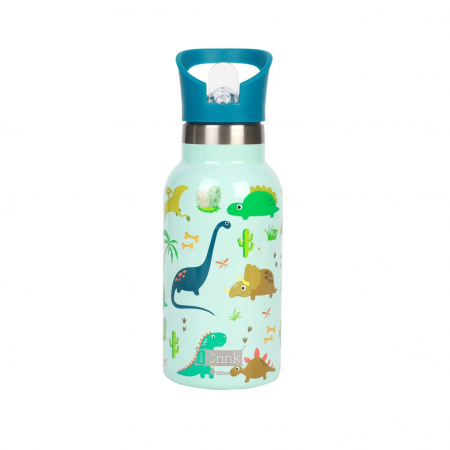 Recipiente alimentare - Termos pentru copii, din otel inoxidabil, design dinozaur, 350 ml