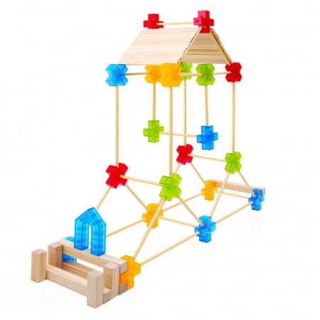 Texo, set de constructie cu 100 piese, Guidecraft [4]