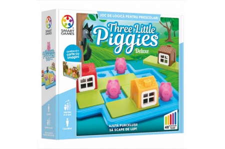 Jocuri educative - Three Little Piggies - Deluxe, joc de logica cu 48 de provocari, editie lb. Romana