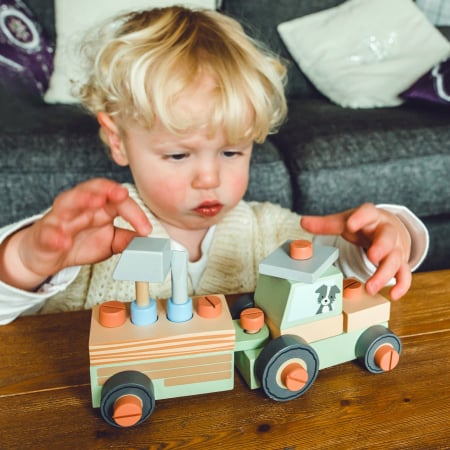 Tractor din lemn de asamblat, Orange Tree Toys [3]