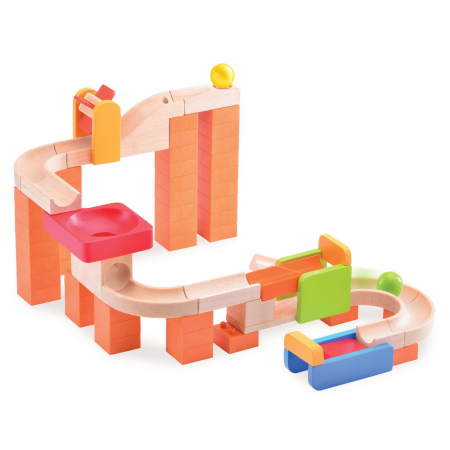 Jocuri educative - Traseu cu bile din lemn Spin & Swirl, Wonderworld