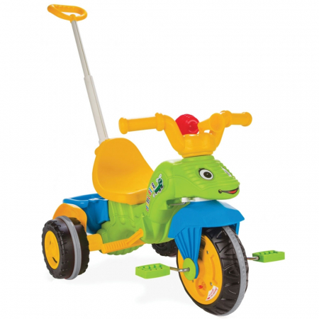 Triciclete - Tricicleta Pilsan Caterpillar green cu maner