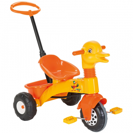 Triciclete - Tricicleta Pilsan Duck yellow cu maner