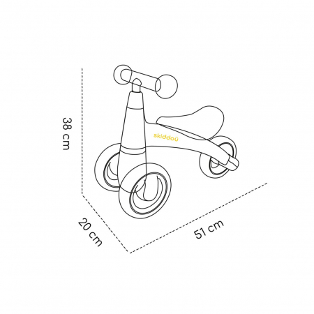Tricicleta Skiddou Berit Ride-On, Sky High, Bleu [1]