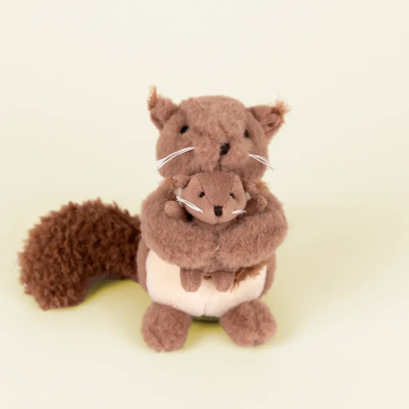 Jucării bebeluși - Veverita de plus cu puiut, Egmont Toys