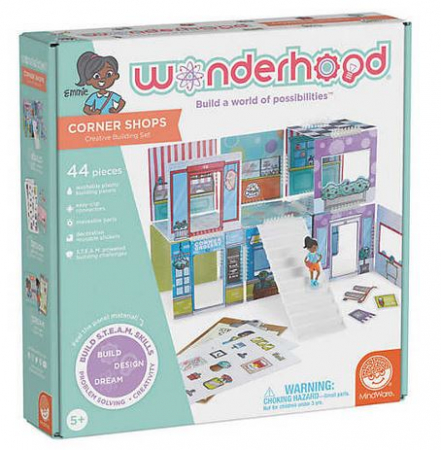 Játékok 3-5 éveseknek - MindWare Wonderhood Corner Shops - Cartierul meu magazinele din colt joc de constructie si imaginatie