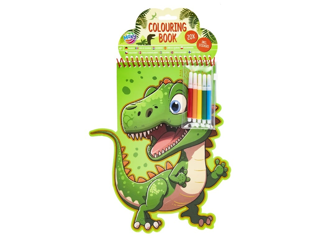 Set creativ de colorat, carte in forma de animal, abtibilduri si markere, dinozaur [1]