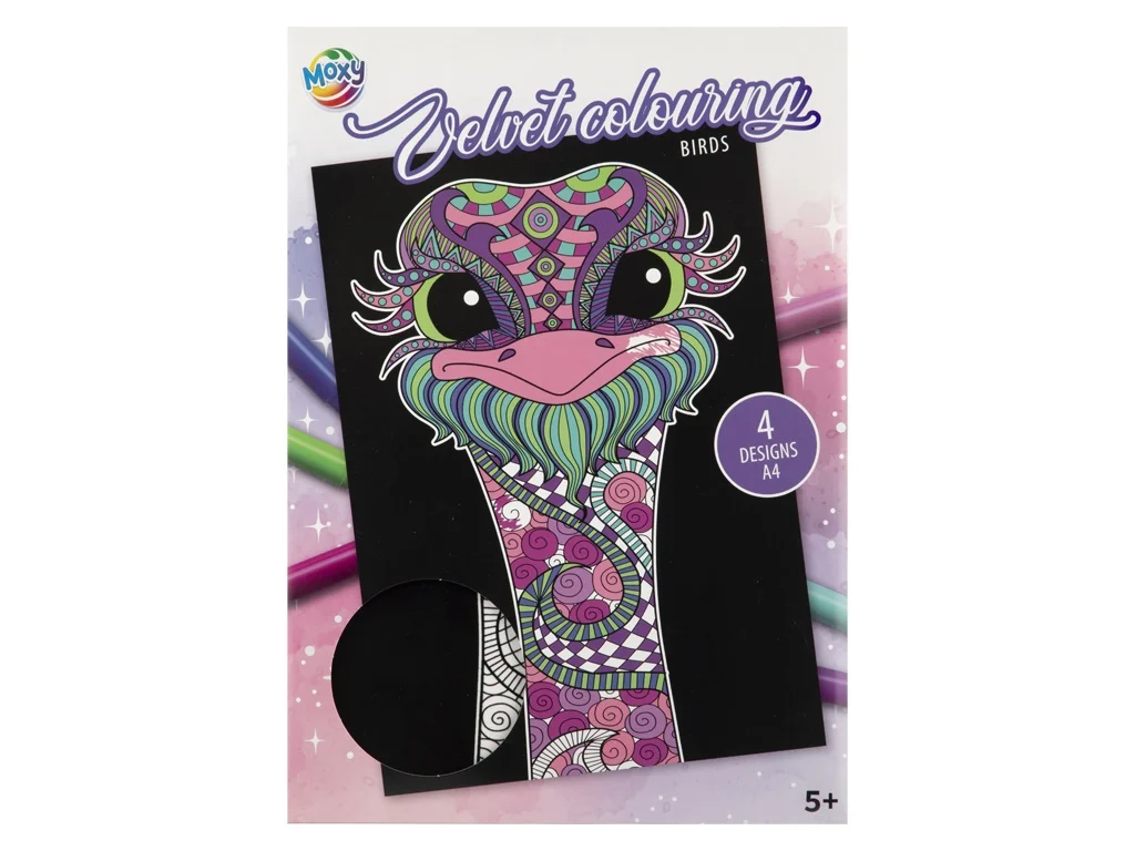 Set creativ de colorat pe fundal de catifea, Velvet Paper, planse catifelate, A4