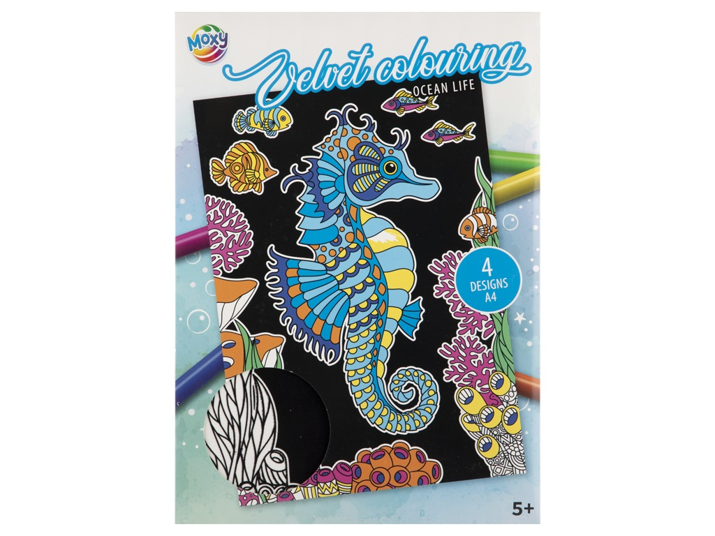 Set creativ de colorat pe fundal de catifea, Velvet Paper, planse catifelate, A4