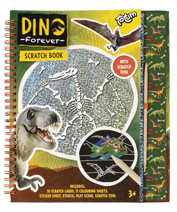 Set creativ de razuit si colorat cu dinozauri