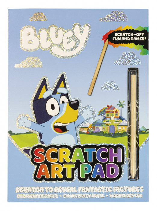 Carnetel cu activitati creative, Bluey scratch art pad