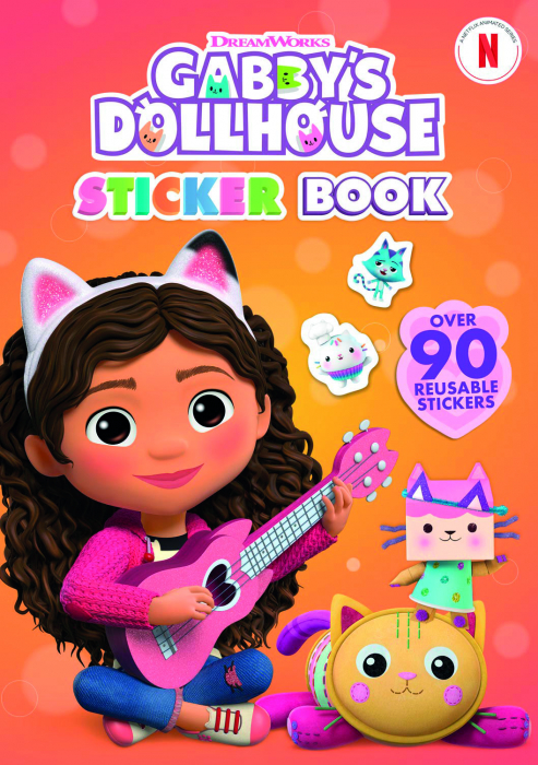Carte de colorat cu abtibilduri repozitionabile Gabby s Dollhouse