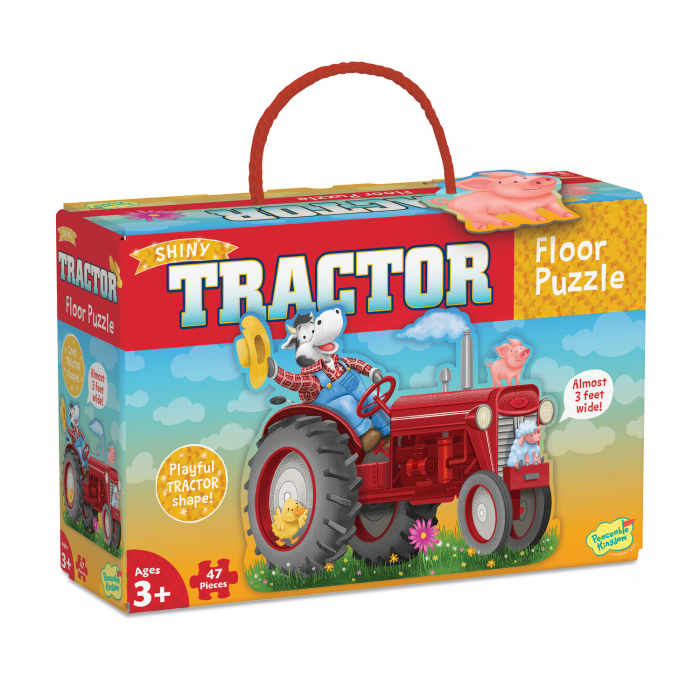 Puzzle de podea in forma de tractor, Shiny Tractor Floor Puzzle Jucarii copii si jocuri educative