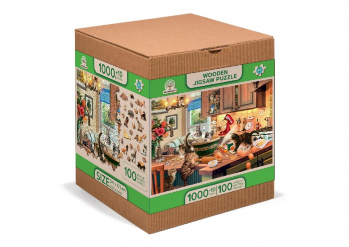 Puzzle din lemn, Pisicutele bucatari, 1010 piese Puzzle din lemn, Pisicutele bucatari, 1010 piese