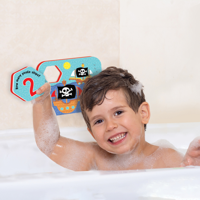 Puzzle de baie pentru bebelusi, cu piese mari de spuma, cu pirati - Playful Pirates Bath Puzzle