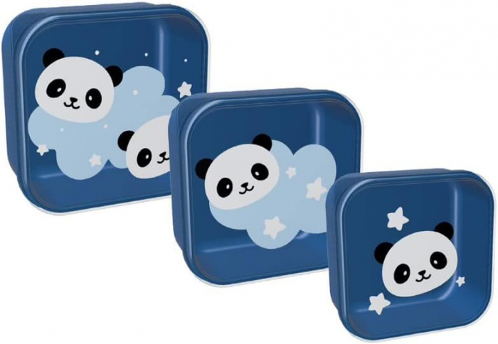 Set 3 cutii pentru alimente, design panda