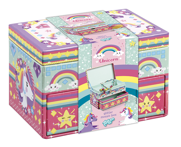 Set creativ DIY Decoreaza propria cutie de bijuterii cu unicorni