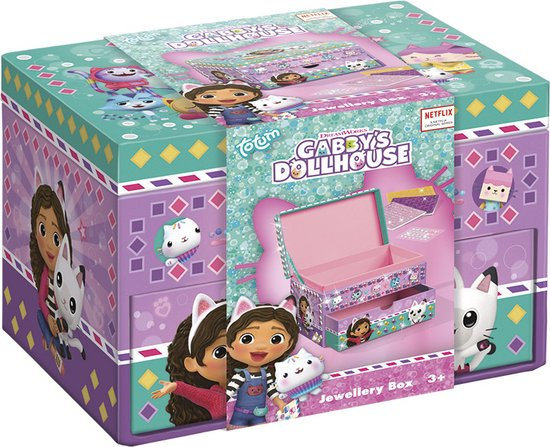 Set creativ DIY Decoreaza propria cutie de bijuterii Gabby s Dollhouse Jucarii copii si jocuri educative
