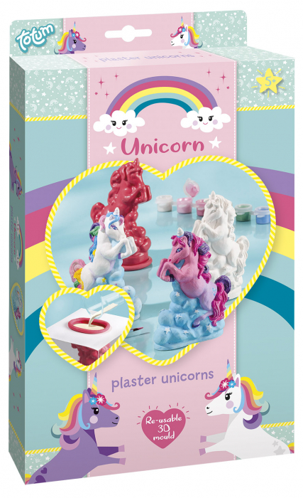 Set creativ DIY Unicorni din ipsos 3D