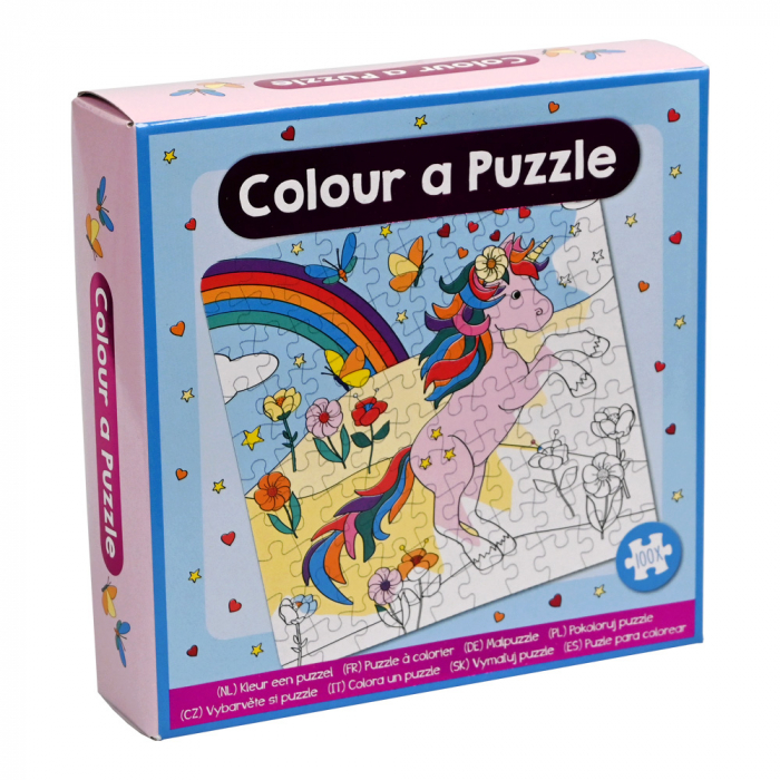 Set DIY Coloreaza propriul puzzle - unicorn