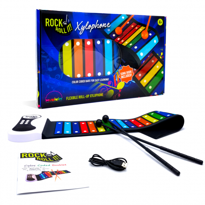 Xilofon rainbow pentru copii – ROCK AND ROLL IT Jucarii copii si jocuri educative
