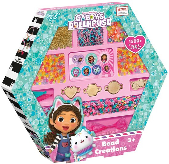 Jucarii copii si jocuri educative - Set creativ DIY cu margele cu tematica Gabby Dollhouse