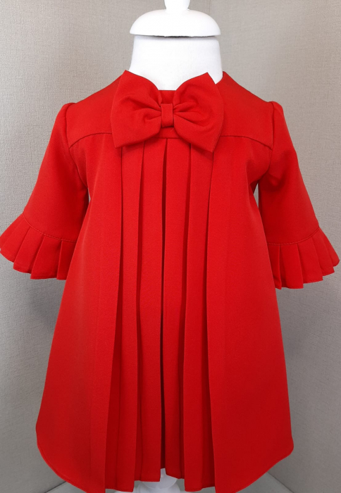 Rochie cu pliuri - roșie [1]