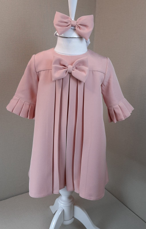 FETE - Rochie cu pliuri - roz prăfuit