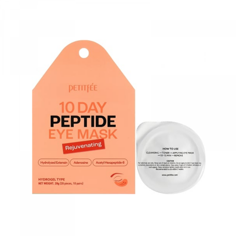 CosmeticeㅣK-Beauty - 10 Days - Plasturi de hidrogel pentru ochi cu peptide (20 buc) | Petitfee