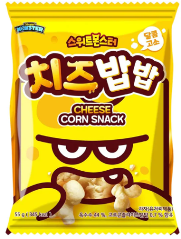 Snacksㅣ과자 - Cheese Corn 55g Sweet Monster