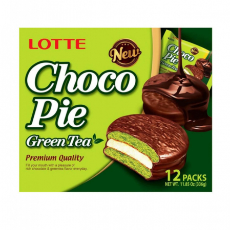 Prăjituri - Chocopie Green Tea 336g Lotte