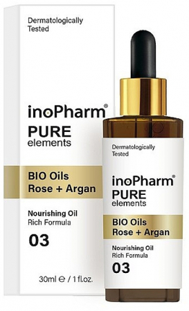 CosmeticeㅣK-Beauty - InoPharm Pure Elements Serum with Bio Rose Oil and Argan Oil 30ml