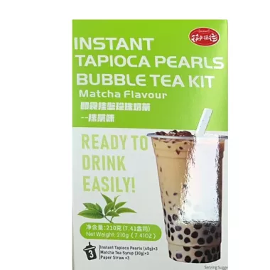 Perle de Tapioca - Instant Tapioca Pearls Bubble Tea Kit Matcha 210g