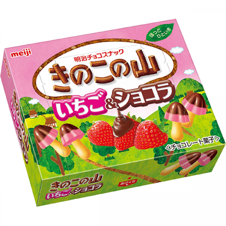 Biscuiți - Kinoko No Yama Strawberry 74g Meiji