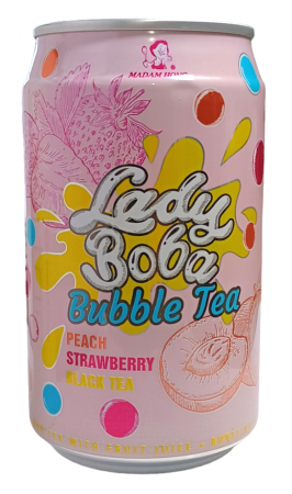 Băuturiㅣ음료 - Lady Boba Peach & Strawberry Bubble Tea 320ml