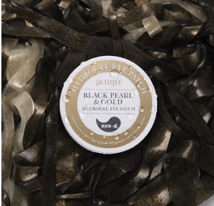 CosmeticeㅣK-Beauty - Plasturi de hidrogel cu perle negre si aur, 60buc