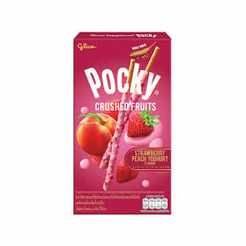 Biscuiți - Pocky Crushed Strawberry Peach 38g Glico