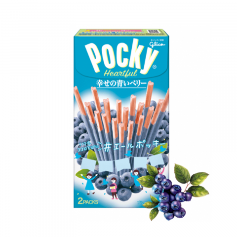 Biscuiți - Pocky Heartful Blueberry 56.4g Glico