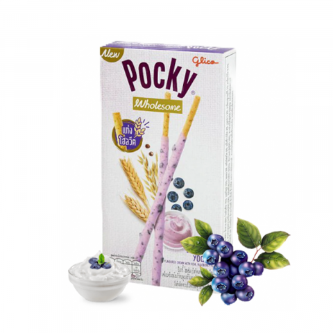 Biscuiți - Pocky Wholesome Blueberry 36g Glico