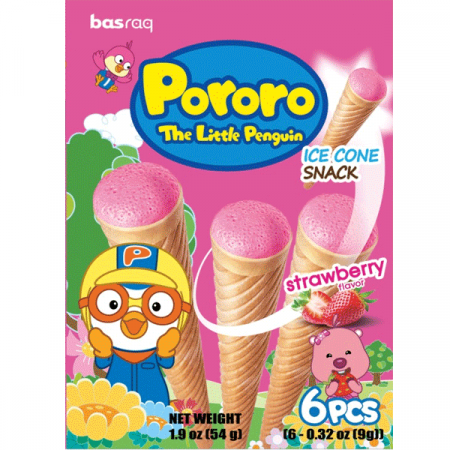 Snacksㅣ과자 - Pororo Ice Cone Strawberry 54g