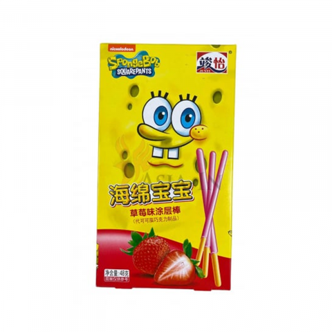 Ciocolate - SpongeBob Strawberry Chocolate Bar 48g JUNYI