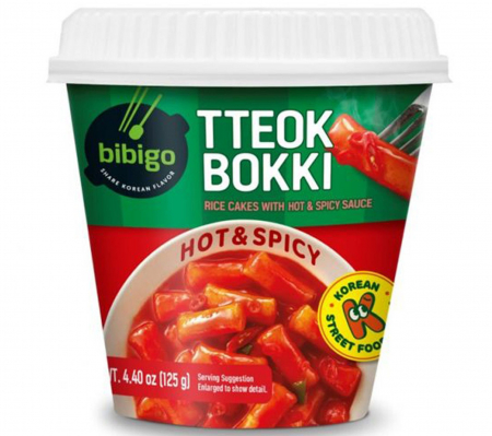Tăițeiㅣ면 - Topokki Cup Hot & Spicy 125g Bibigo