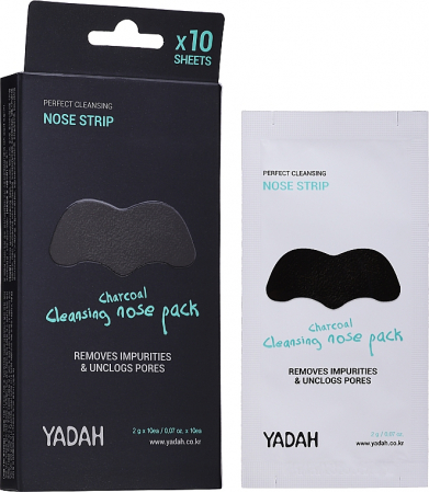 CosmeticeㅣK-Beauty - YADAH Charcoal Cleansing Nose Pack 2g