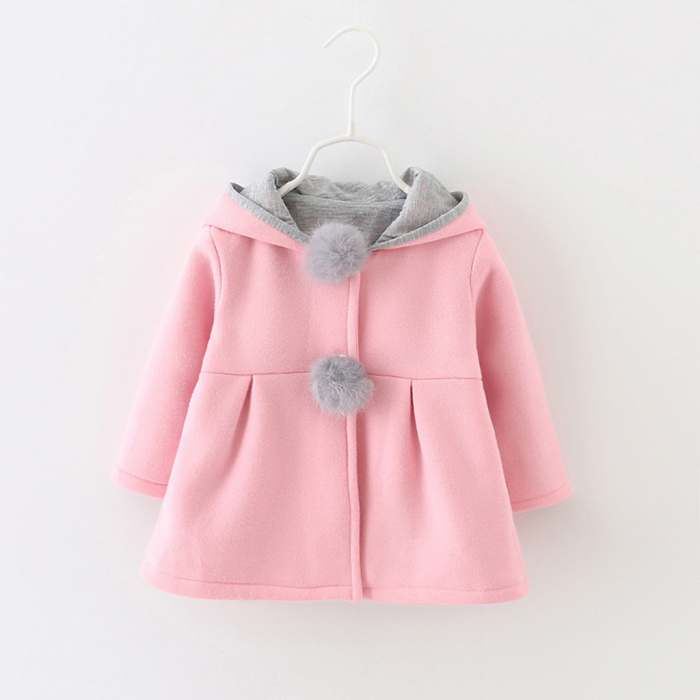 Palton Roz cu Urechi de Iepuras Pentru Fete PT00025 [2]