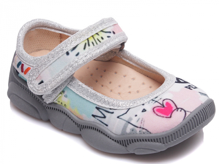 Papuci Pentru Copii Cu Imprimeu Peace Love C107850065 [1]
