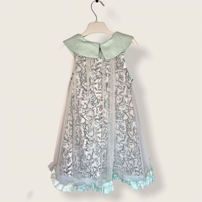 Rochie Fetite Turcoaz Unicorn Cu Volanase [2]
